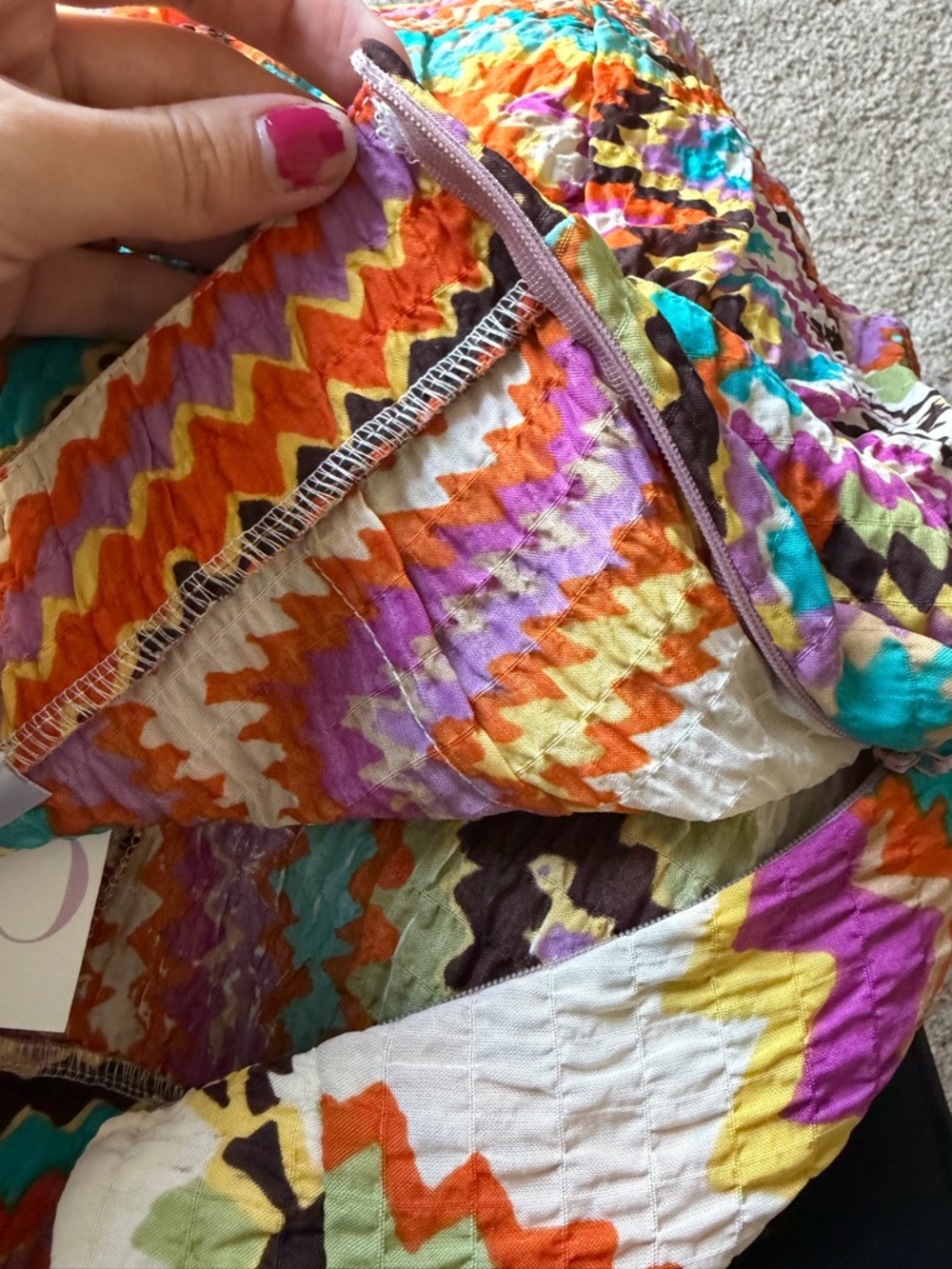 Multi-Color Zigzag Ruffle Mini Skirt- NWT - Picture 4 of 5